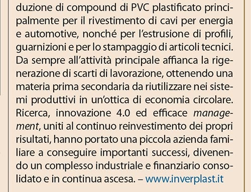 INVERPLAST, gamma completa di compounds di PVC plasticato per cavi ed altre applicazioni